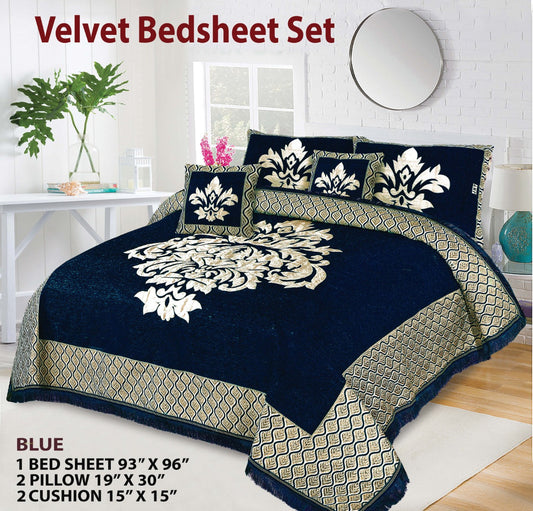 Relent Bridal Velvet Bed Sheet Set - 5pcs - RBB010