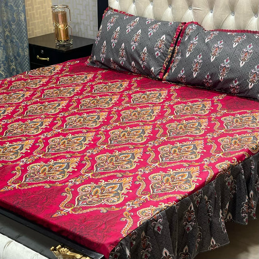 🛏️ 3 Pcs Salonika Frill Bedsheet 🛏️01