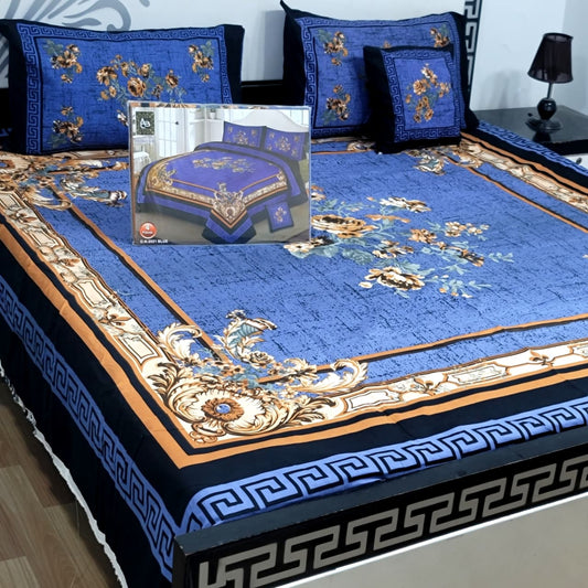 Designer Bed Sheet Set - 4pcs Panel Design 024