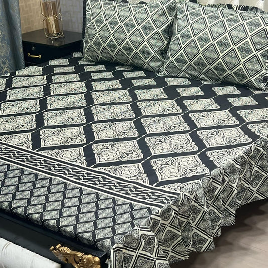 🛏️ 3 Pcs Salonika Frill Bedsheet 🛏️ 02