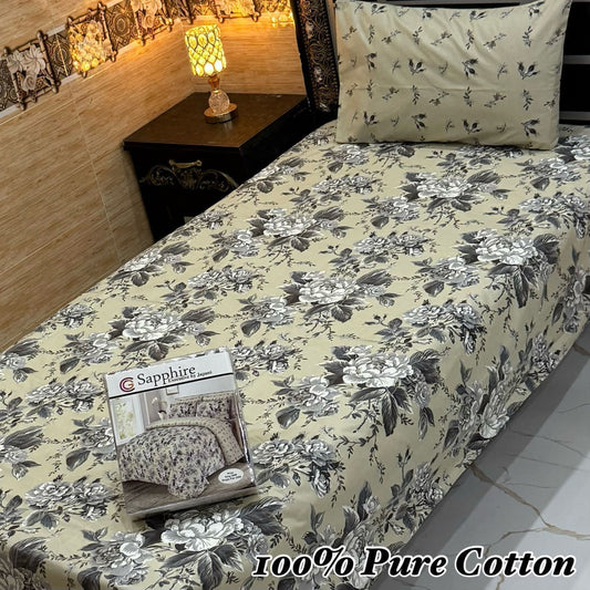 PURE COTTON SINGLE PAIR BEDSHEET 03