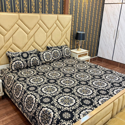 Appish Bridal Velvet Bed Sheet Set - 4pcs - ABB029