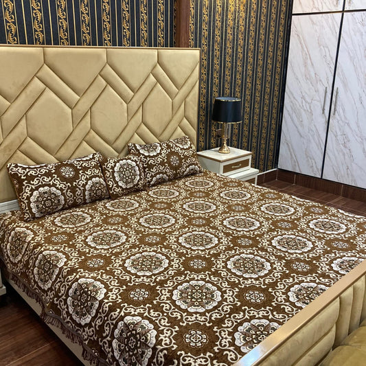 Appish Bridal Velvet Bed Sheet Set - 4pcs - ABB030