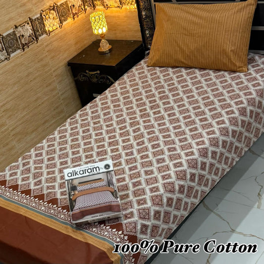 PURE COTTON SINGLE PAIR BEDSHEET 07