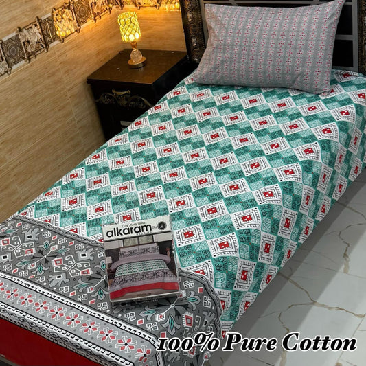 PURE COTTON SINGLE PAIR BEDSHEET 012