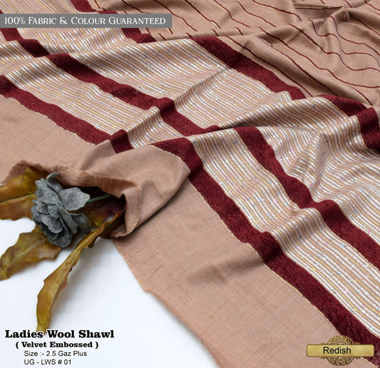 Velvet Border Wool Shawl β Elegant Womenβs Winter Wrap