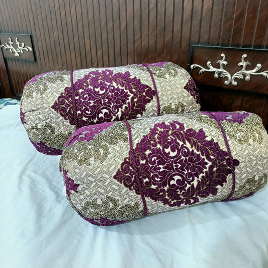 🧵Bolster Pillow Cover with Elegant Finish"🧵06