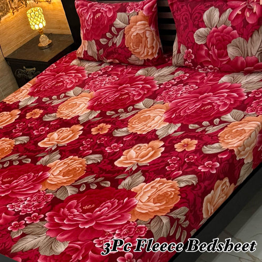 Cozy Winter Soft Fleece Bedsheets Set – 3 Pcs)015