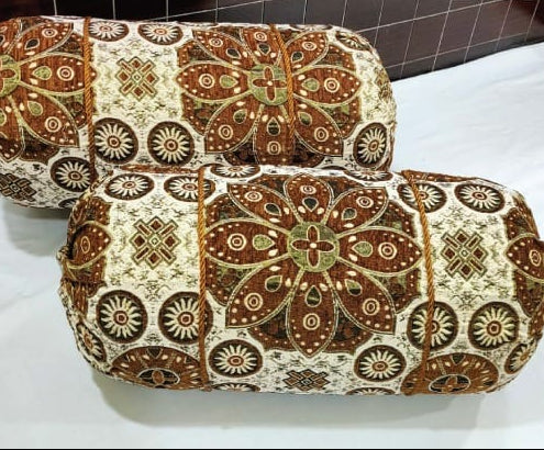 🧵Bolster Pillow Cover with Elegant Finish"🧵010