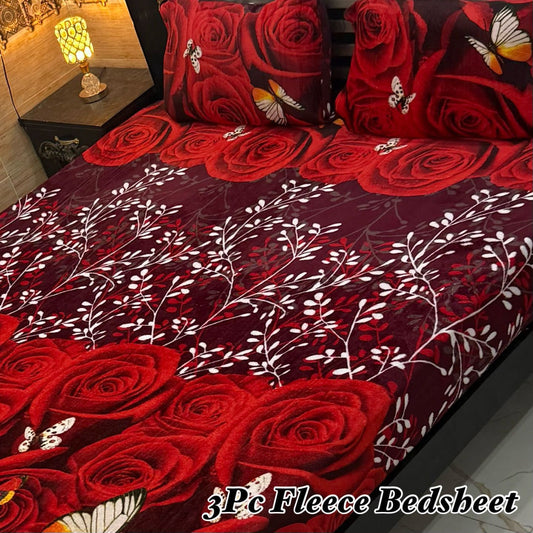 Cozy Winter Soft Fleece Bedsheets Set – 3 Pcs)011