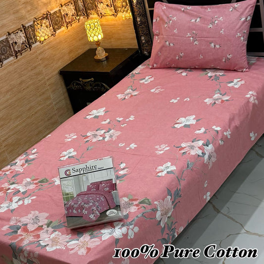 PURE COTTON SINGLE PAIR BEDSHEET 019