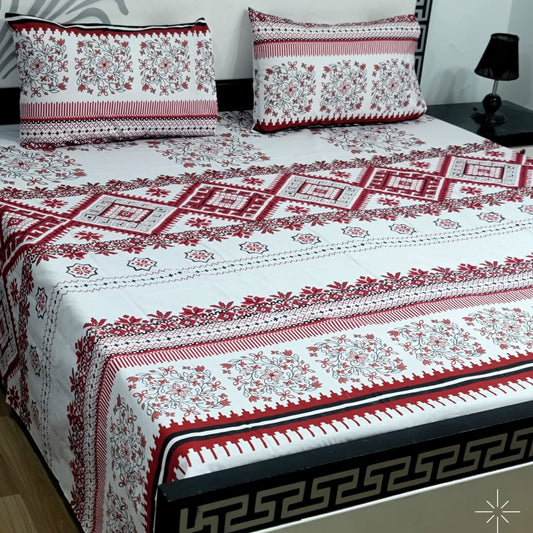 "Luxury 3-Piece Pure Cotton King Bed Sheet 015