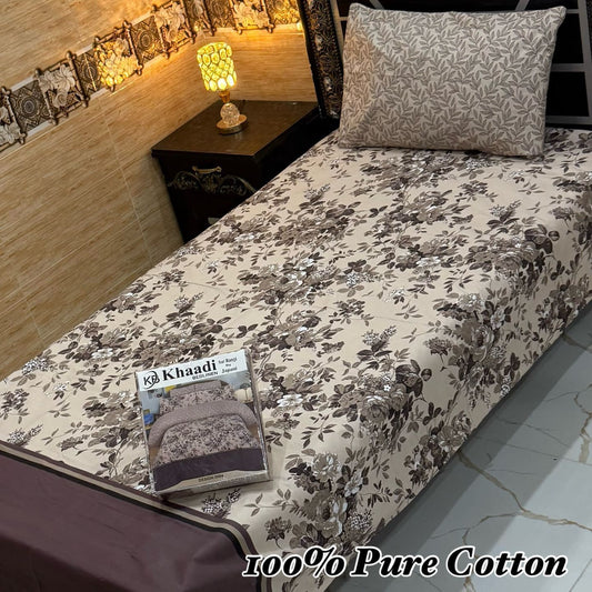 PURE COTTON SINGLE PAIR BEDSHEET 020