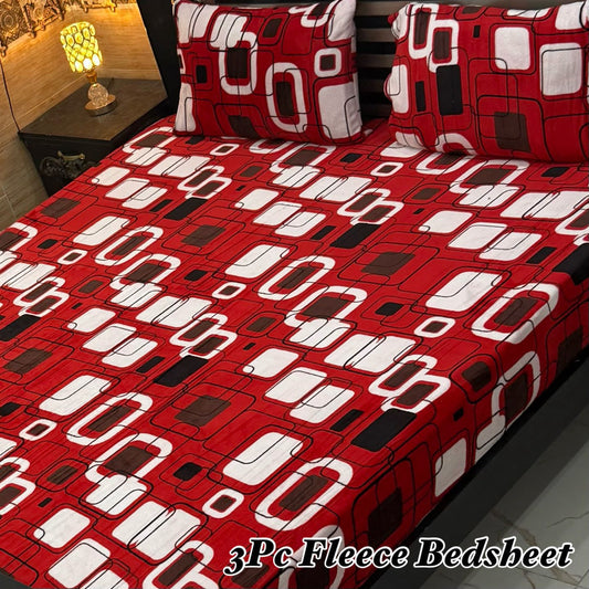 Cozy Winter Soft Fleece Bedsheets Set β 3 Pcs)025