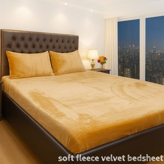 🌟3 Pcs Premium Soft Velvet Fleece King Bedsheet🌟