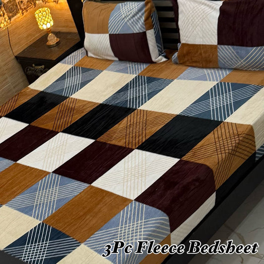 Cozy Winter Soft Fleece Bedsheets Set β 3 Pcs)026