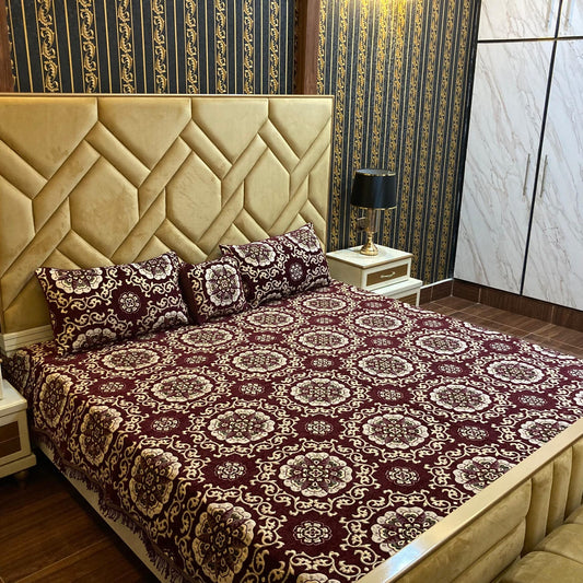 Appish Bridal Velvet Bed Sheet Set - 4pcs - ABB031