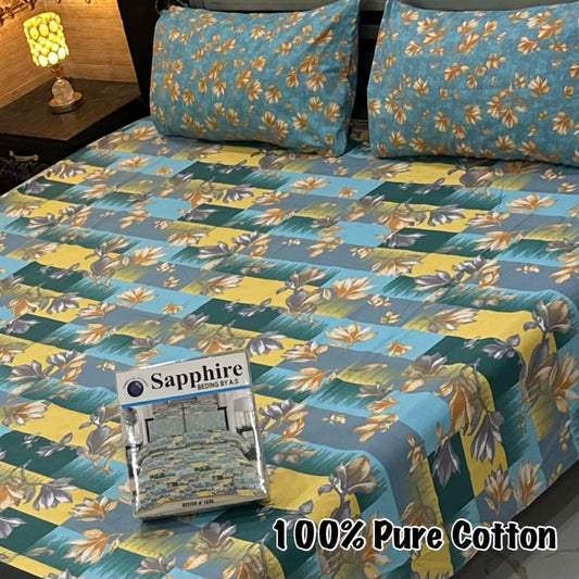 Soft Pure Cotton 3 Pcs King Bedsheet β Gift Pack Edition