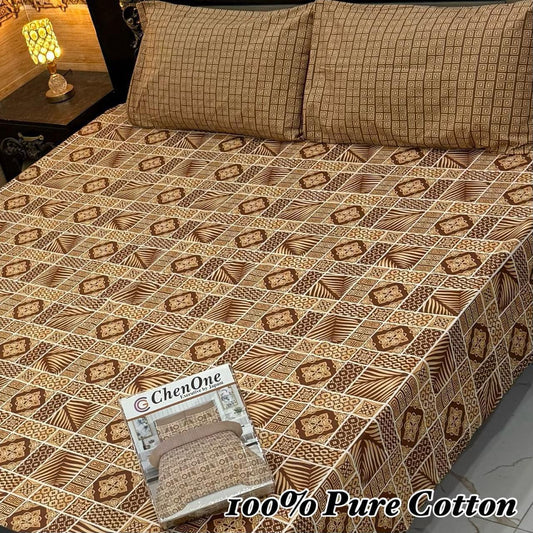 Soft Pure Cotton 3 Pcs King Bedsheet – Gift Pack Edition