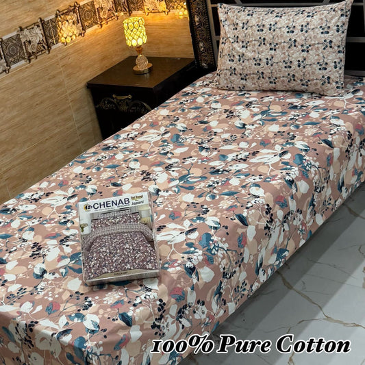 PURE COTTON SINGLE PAIR BEDSHEET 09