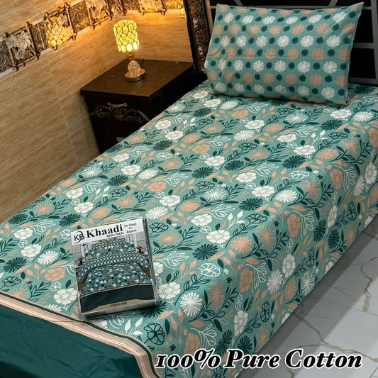 PURE COTTON SINGLE PAIR BEDSHEET 010