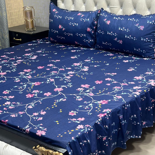 🛏️  3 Pcs Salonika Frill Bedsheet 🛏️ 013