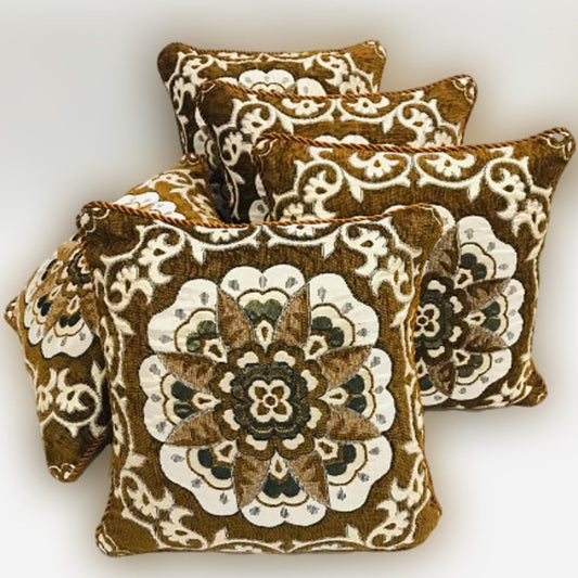 VELVET JACQUARD CUSHION COVERS 5pcs Set