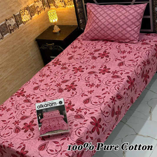 PURE COTTON SINGLE PAIR BEDSHEET 017