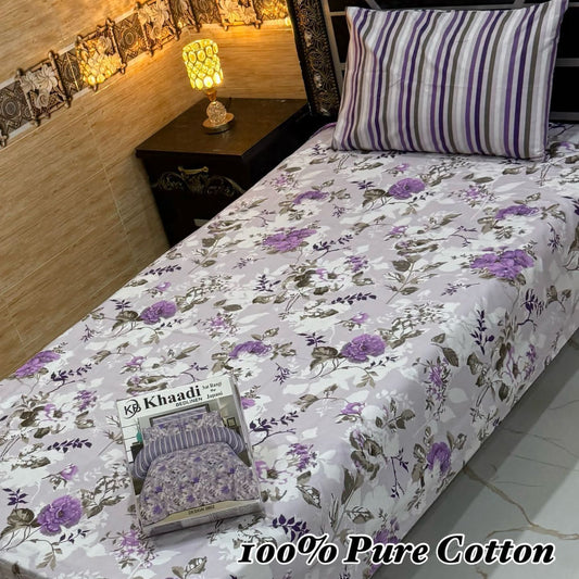 PURE COTTON SINGLE PAIR BEDSHEET 06
