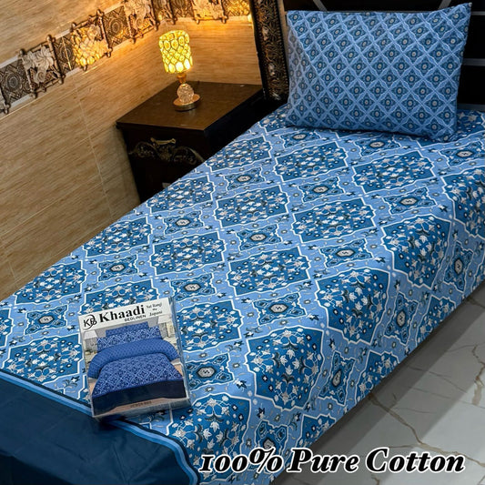 PURE COTTON SINGLE PAIR BEDSHEET 014