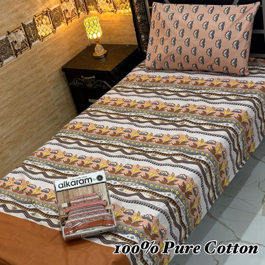 PURE COTTON SINGLE PAIR BEDSHEET 08
