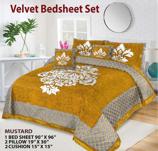 Relent Bridal Velvet Bed Sheet Set - 5pcs - RBB013