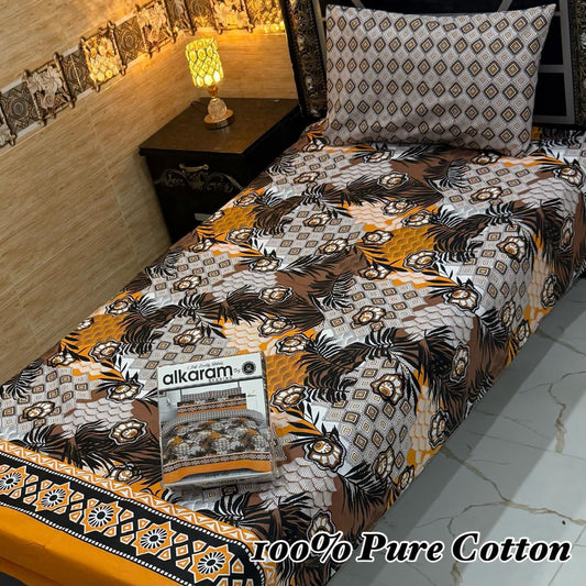 PURE COTTON SINGLE PAIR BEDSHEET 01