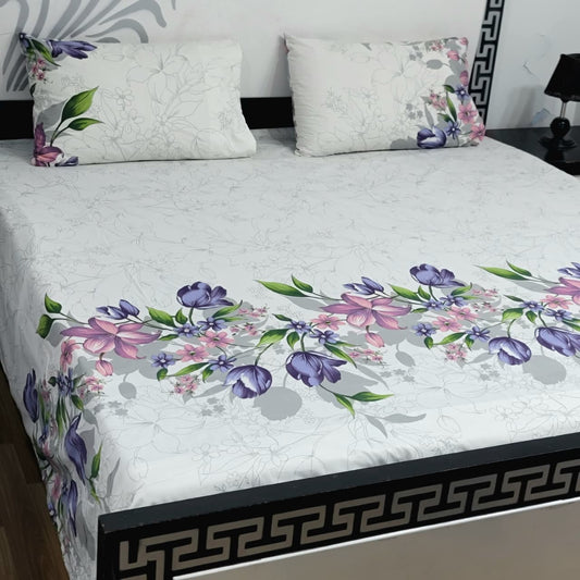 "Luxury 3-Piece Pure Cotton King Bed Sheet 019