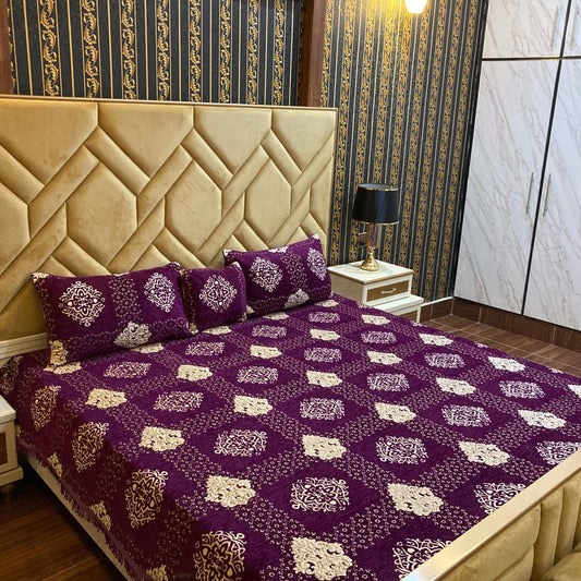 Appish Bridal Velvet Bed Sheet Set - 4pcs - ABB025