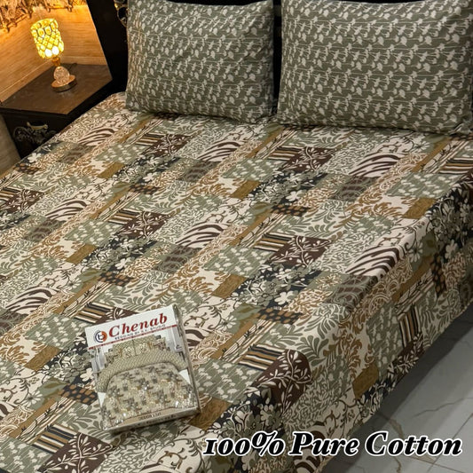 Soft Pure Cotton 3 Pcs King Bedsheet – Gift Pack Edition