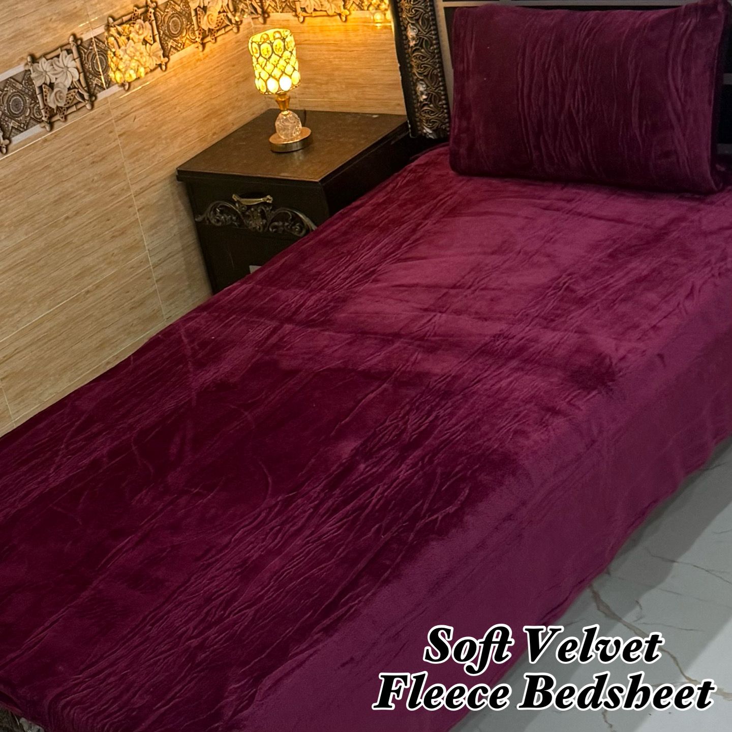 2 Pcs Soft Velvet Fleece Single Bedsheet Set – Warm & Cozy