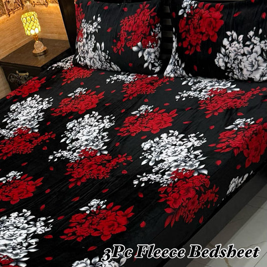 Cozy Winter Soft Fleece Bedsheets Set – 3 Pcs)01