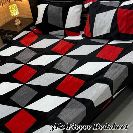 Cozy Winter Soft Fleece Bedsheets Set – 3 Pcs)027