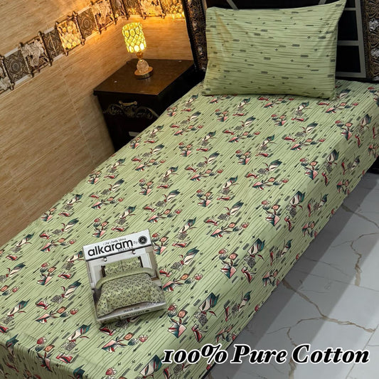 PURE COTTON SINGLE PAIR BEDSHEET 024