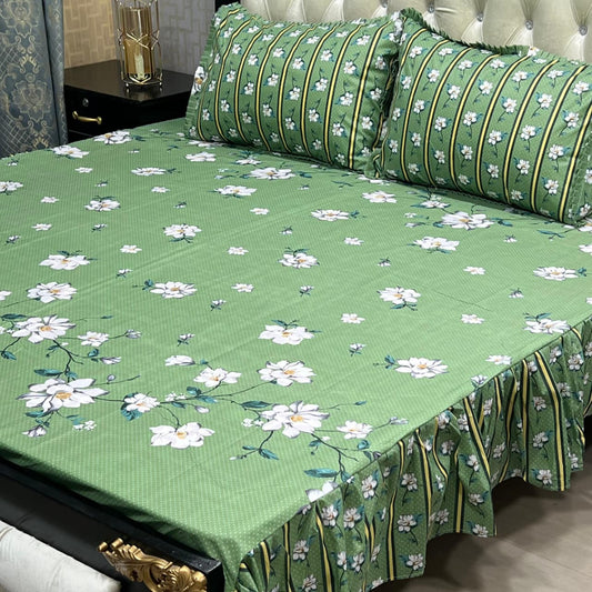 🛏️  3 Pcs Salonika Frill Bedsheet 🛏️ 034